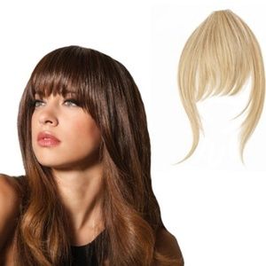 New 100% Real Human Hair Clip on Bang Extensions